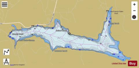 Lake Francis depth contour Map - i-Boating App