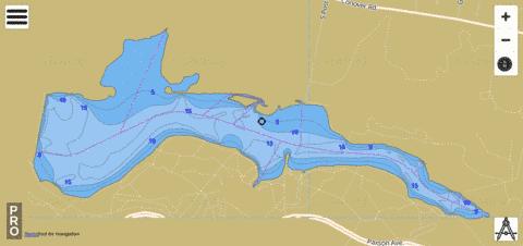Mercer County Lake depth contour Map - i-Boating App