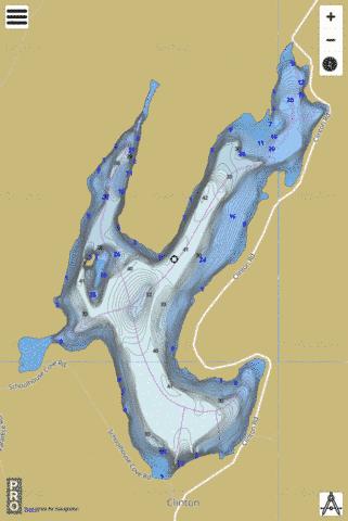 Clinton Reservoir depth contour Map - i-Boating App
