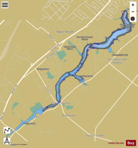 Farrington Lake depth contour Map - i-Boating App