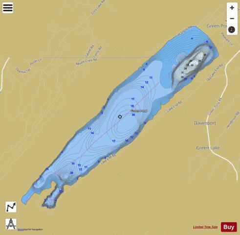 Green Pond depth contour Map - i-Boating App