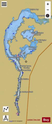 Rye Patch Reservoir + Lassens Meadows + Pitt-Taylor depth contour Map - i-Boating App