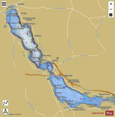 Chautauqua Lake depth contour Map - i-Boating App
