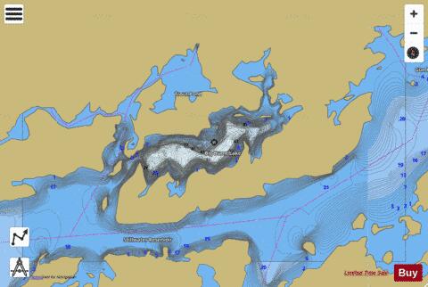 Big Burnt Lake depth contour Map - i-Boating App