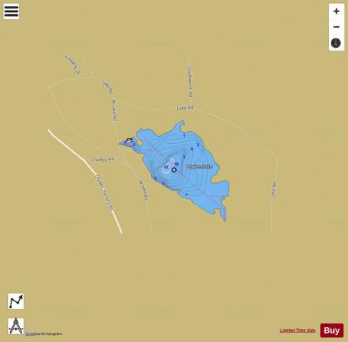 Dryden Lake depth contour Map - i-Boating App