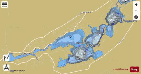 Fulton Chain Of Lakes depth contour Map - i-Boating App