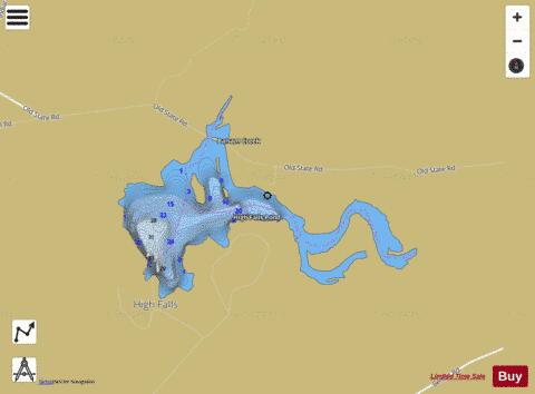 High Falls Pond depth contour Map - i-Boating App