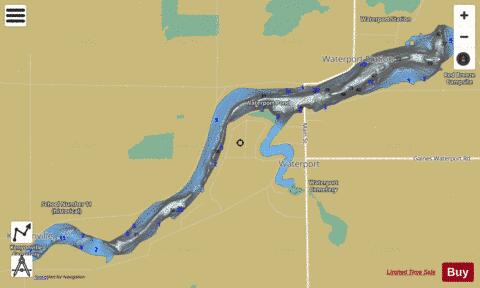 Lake Alice / Waterport Reservoir depth contour Map - i-Boating App