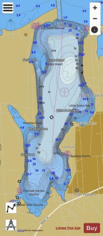Little Sodus Bay depth contour Map - i-Boating App