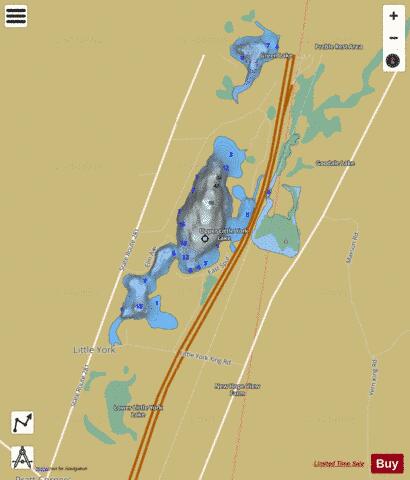 Little York Lake depth contour Map - i-Boating App