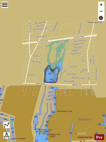 Massapequa Reservoir depth contour Map - i-Boating App