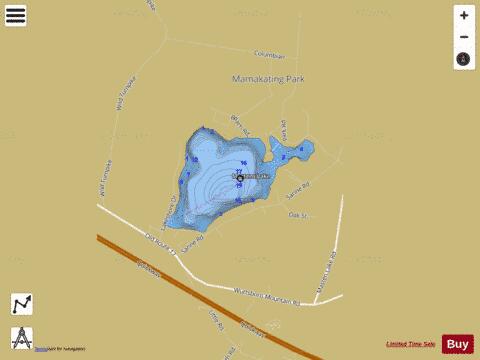 Mastens Lake depth contour Map - i-Boating App