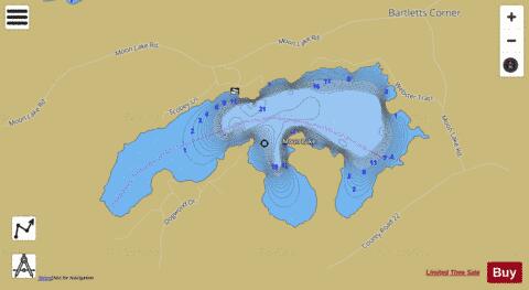 Moon Lake depth contour Map - i-Boating App