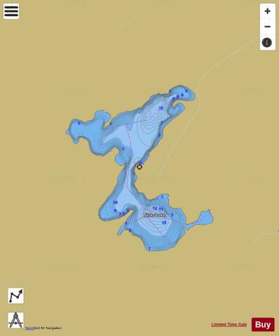 Nicks Lake depth contour Map - i-Boating App