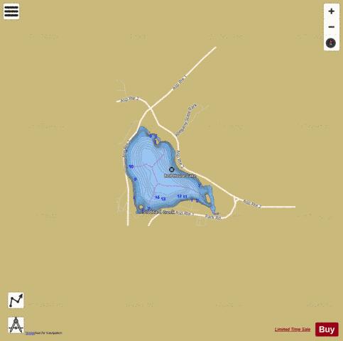 Red House Lake depth contour Map - i-Boating App