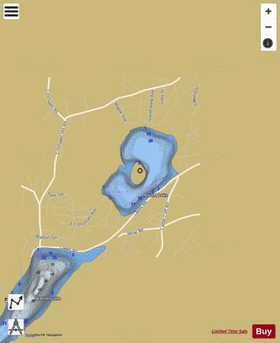 Round Lake B depth contour Map - i-Boating App