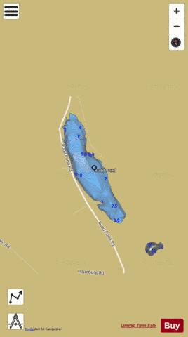 Rudd Pond depth contour Map - i-Boating App