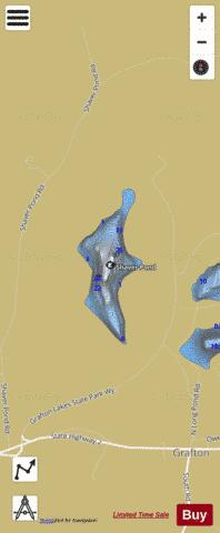 Shaver Pond depth contour Map - i-Boating App