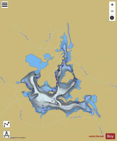 Soft Maple Reservoir depth contour Map - i-Boating App