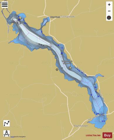 Tomhannock Reservoir depth contour Map - i-Boating App