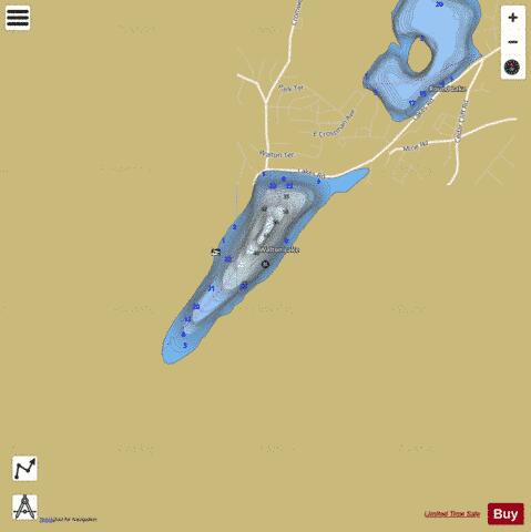 Walton Lake depth contour Map - i-Boating App