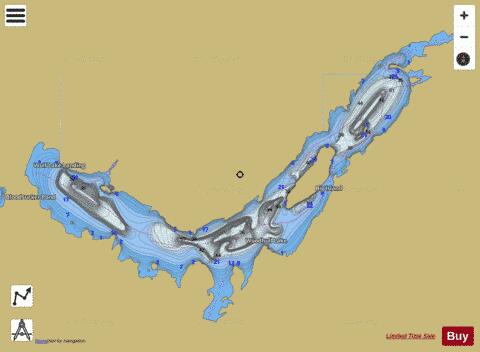 Woodhull Lake depth contour Map - i-Boating App