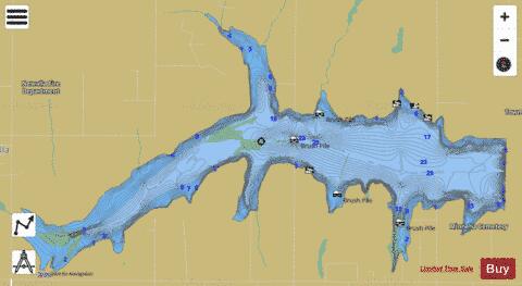 Wes Watkins Reservoir depth contour Map - i-Boating App
