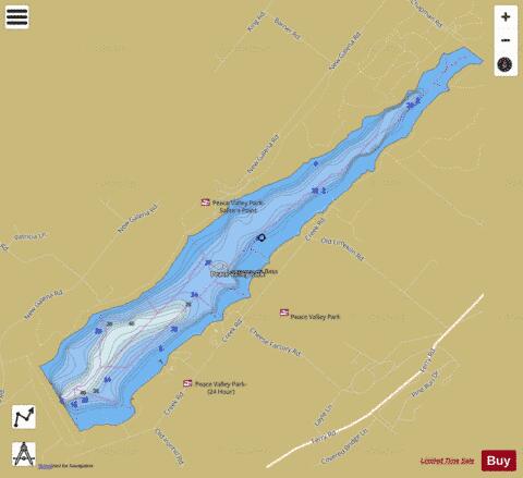 Peace Valley Reservoir / Lake Galena depth contour Map - i-Boating App