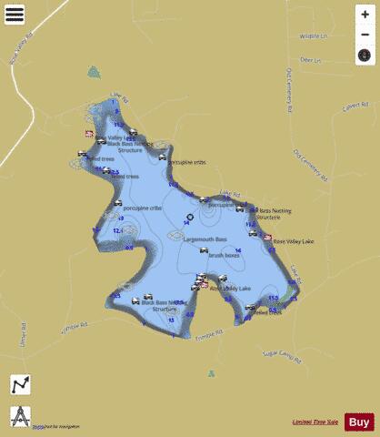 Rose Valley Lake depth contour Map - i-Boating App