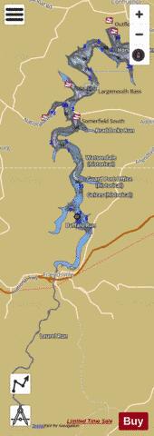 Youghiogheny River Lake depth contour Map - i-Boating App