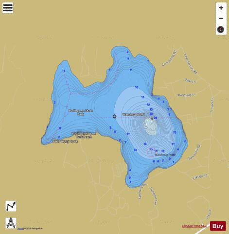 Watchaug Pond depth contour Map - i-Boating App