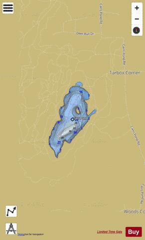 Carr Pond depth contour Map - i-Boating App