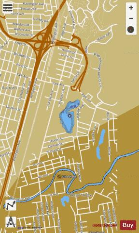 Fenner Pond Providence depth contour Map - i-Boating App