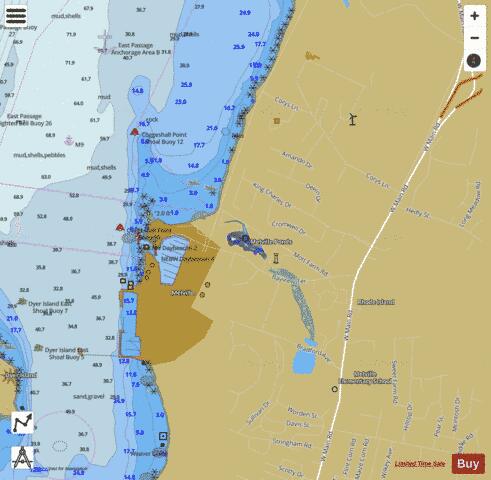 Melville Pond depth contour Map - i-Boating App