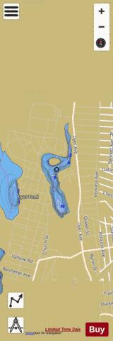 Print Works Pond depth contour Map - i-Boating App