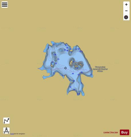Woonsocket Three depth contour Map - i-Boating App