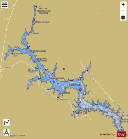 Lake Wateree depth contour Map - i-Boating App