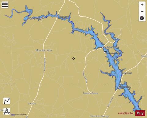 Lake Blalock / Pacolet River depth contour Map - i-Boating App