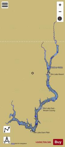 Elm Lake depth contour Map - i-Boating App