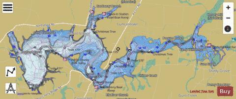Woods Reservoir depth contour Map - i-Boating App