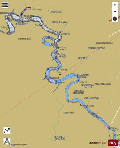 Lake Henry depth contour Map - i-Boating App