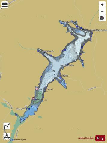 Laurell Hill depth contour Map - i-Boating App