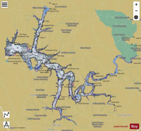 Normandy Lake depth contour Map - i-Boating App