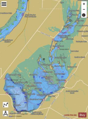 Reelfoot Lake depth contour Map - i-Boating App