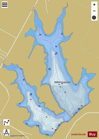 Walter E. Long Lake depth contour Map - i-Boating App