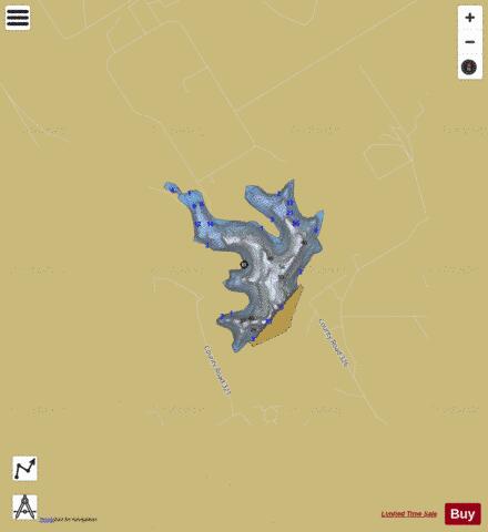 Wheeler Branch Reservoir depth contour Map - i-Boating App