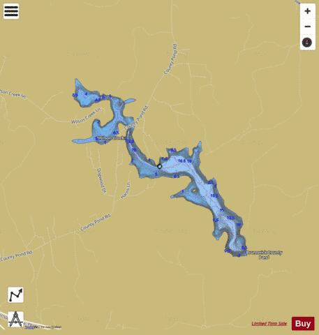 Brunswick County Lake, depth contour Map - i-Boating App