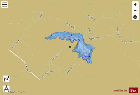 Curtis Park Lake B depth contour Map - i-Boating App