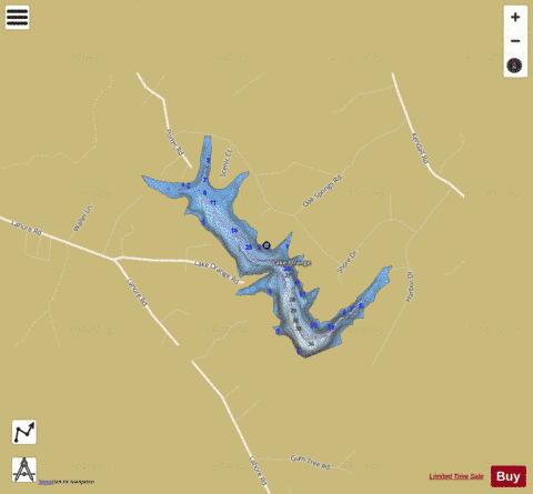 Lake Orange depth contour Map - i-Boating App