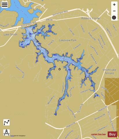 Lake Smith depth contour Map - i-Boating App